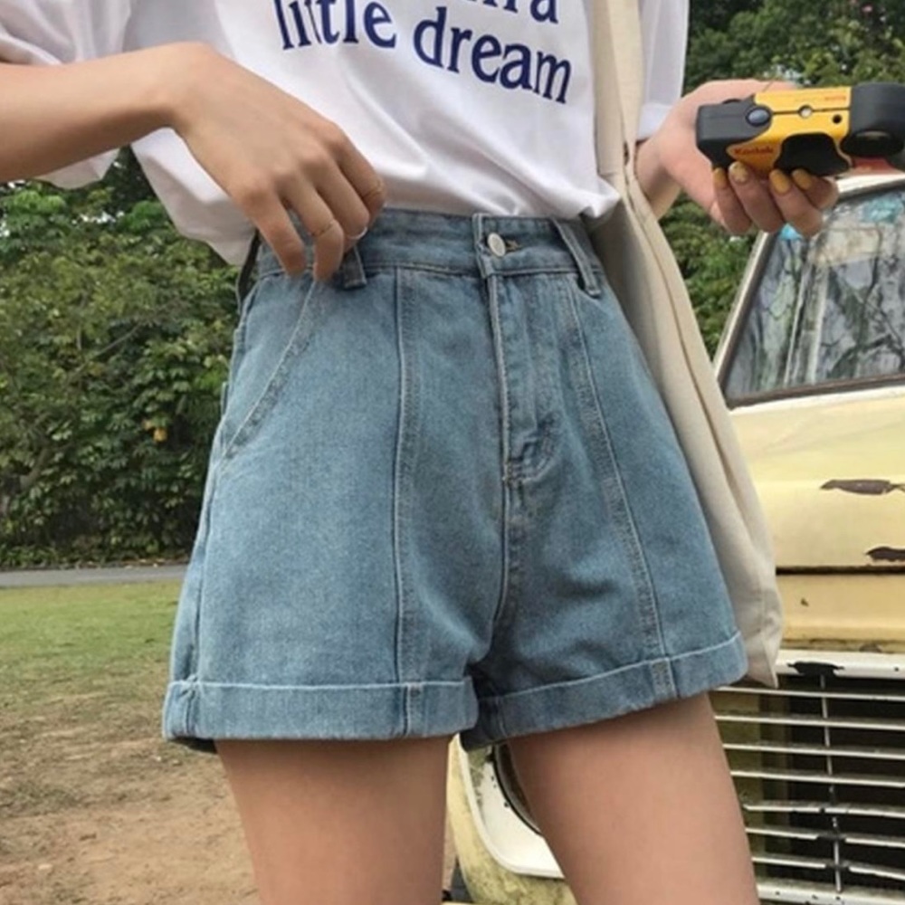 yesstyle melon juice high waist denim blue shorts
